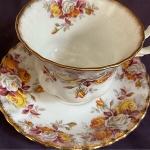 Royal Albert Lenora Floral Bone China Teacup and Saucer Set